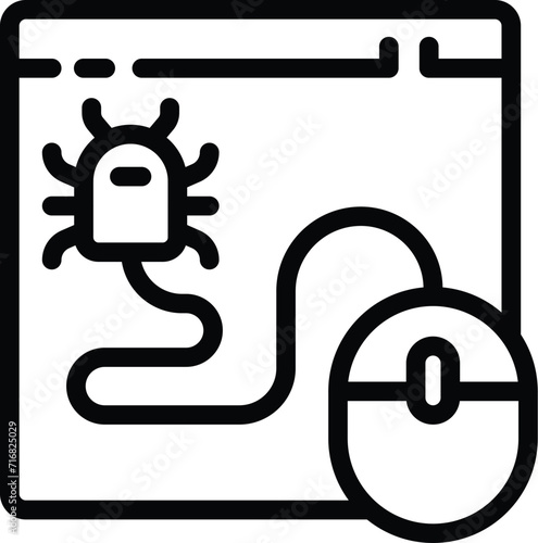 Bug online scam icon outline vector. Threat bug. Social scam