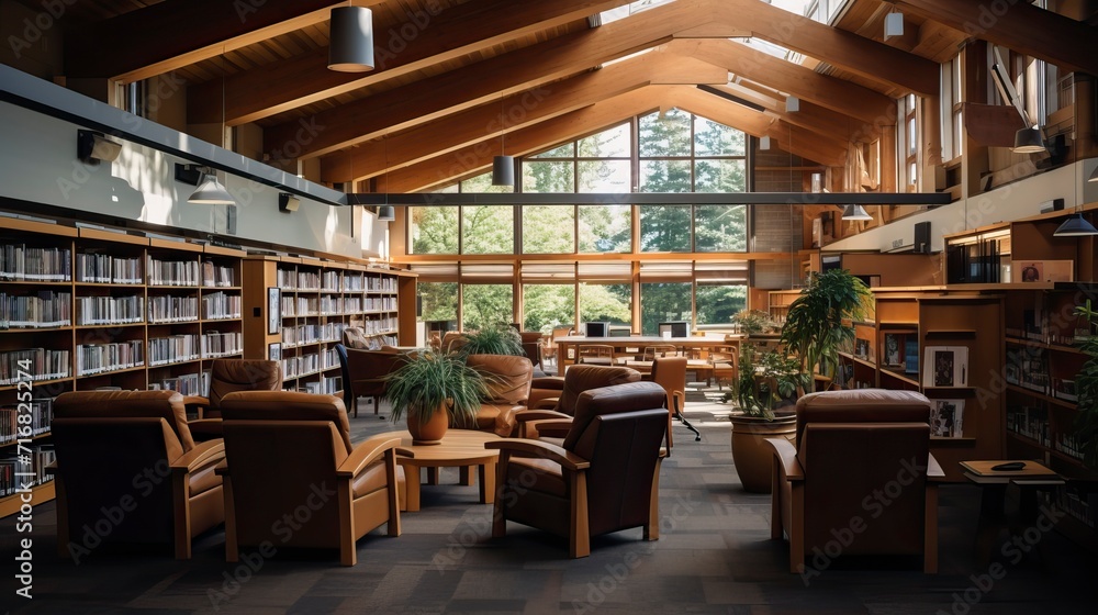 Cozy Library_Interior with sitting arrangement and Lots of Books