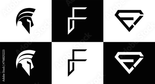 F letter logo F LOGO SET design for fashion and beauty and spa company. F letter vector icon.