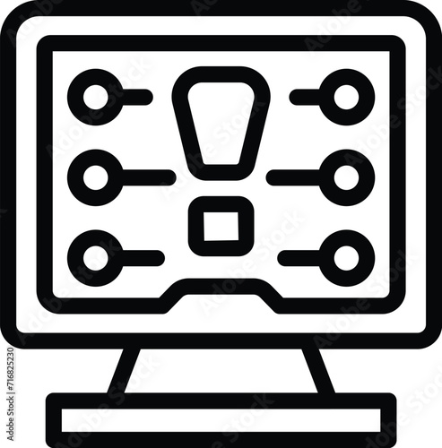 Data fraud network icon outline vector. Threat virus. Bug data scam
