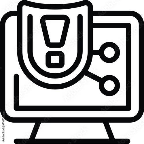 Criminal cyber icon outline vector. Internet data network. Digital dark