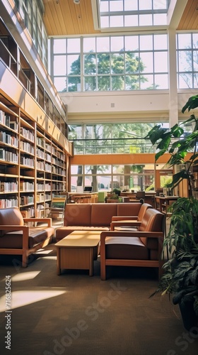 Cozy Library_Interior with sitting arrangement and Lots of Books