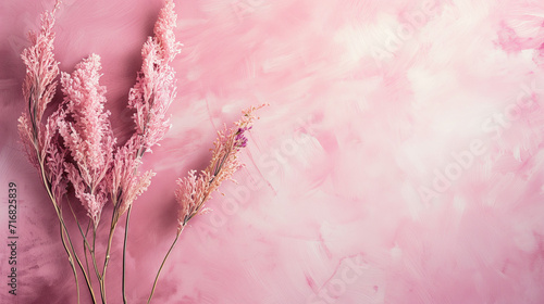 Pink background with flower. 