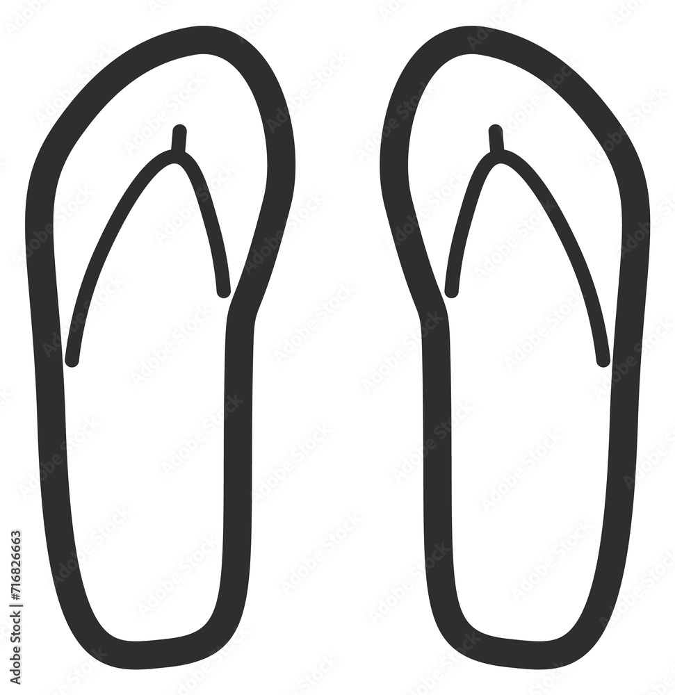 Flip flops line icon. Summer outdoor footwear Flip flops line icon. Summer outdoor footwear