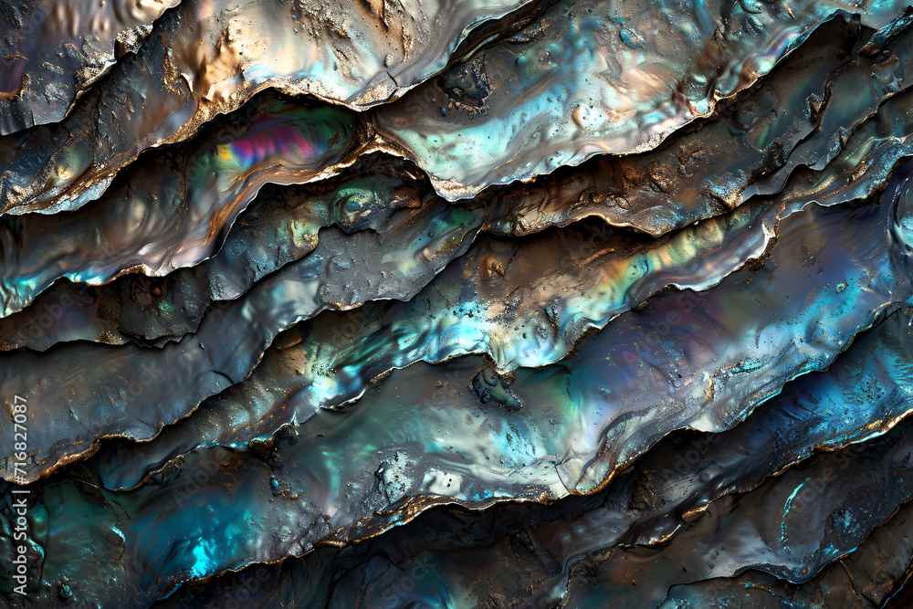 Vibrant abalone shell surface texture Vibrant abalone shell surface texture