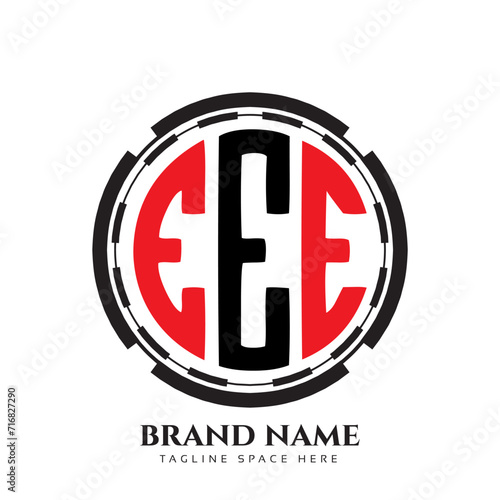 EEE triangle letter logo design with triangle shape. EEE triangle logo design monogram. EEE triangle vector logo template with red color. EEE triangular logo Simple, Elegant, and Luxurious design. photo