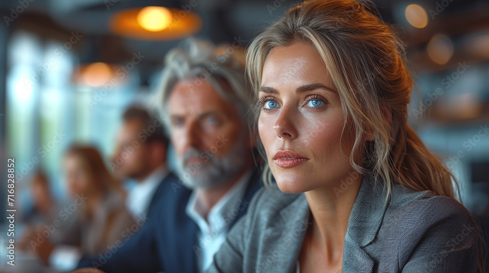 Business people sitting at office.