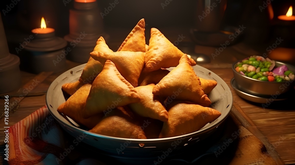 Samosa is a traditional Indian snack in the state of Maharashtra, India