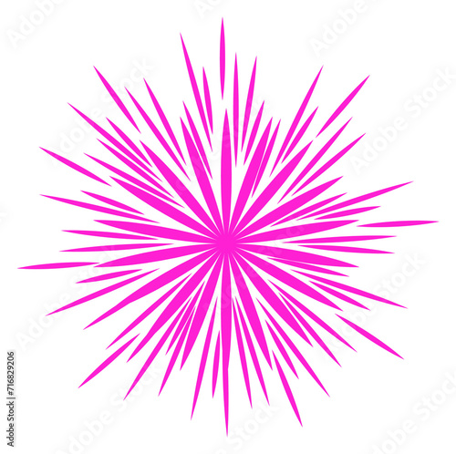 Light burst logo. Party firework color symbol