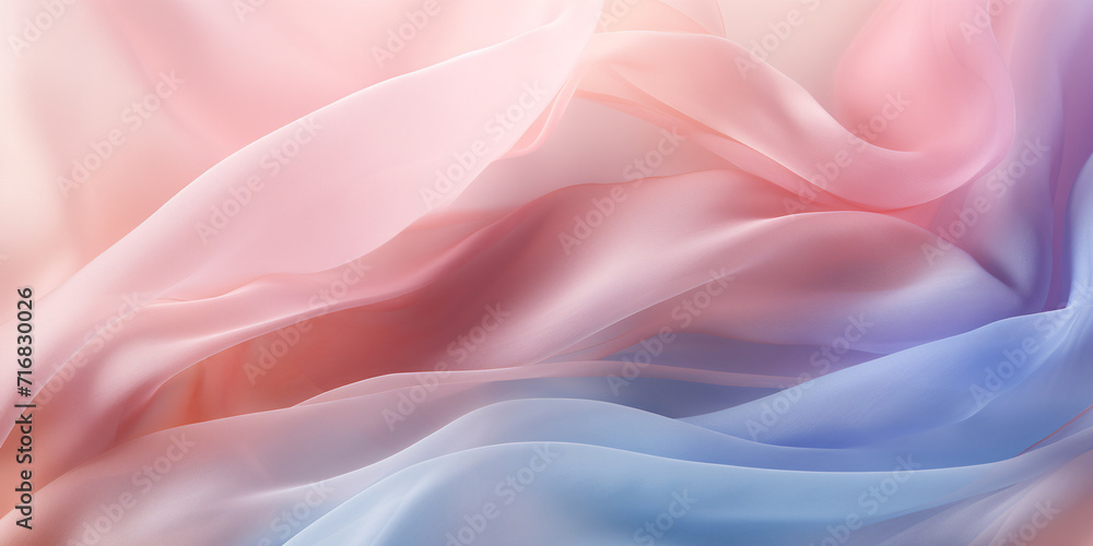 Fototapeta premium Close up of pastel pink and blue tulle fabric
