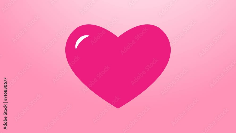 Heart beat pink love icon. Valentines day symbol footage animation motion video background Heart beat pink love icon. Valentines day symbol footage animation motion video background