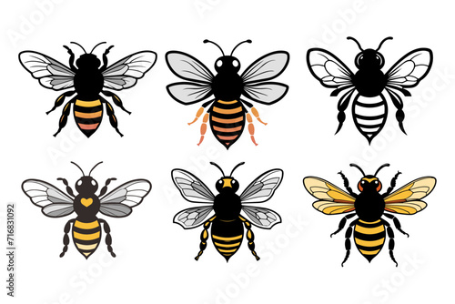  bee design vector illustration set © AinStory