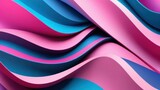 illustration of colorful abstract background with pink and blue multicolored wavy surfaces.  generative, ai.