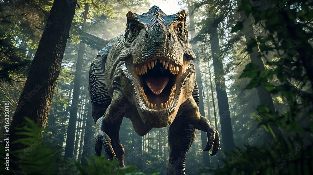 Naklejka premium Dinosaur in the forest