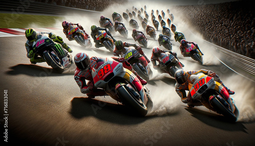 high-speed MotoGP racers photo