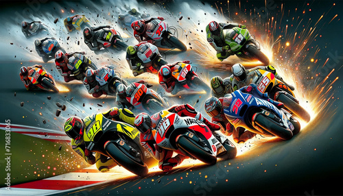 high-speed MotoGP racers