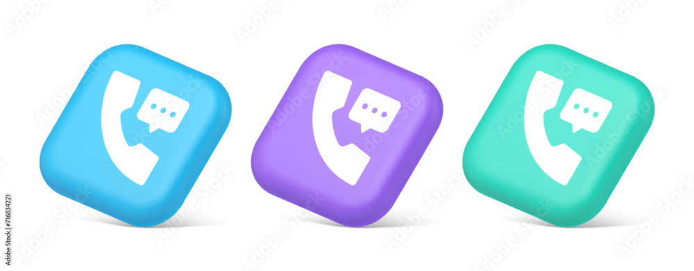 Helpline assistance chat consulting telephone customer support button 3d realistic isometric icon Helpline assistance chat consulting telephone customer support button 3d realistic isometric icon