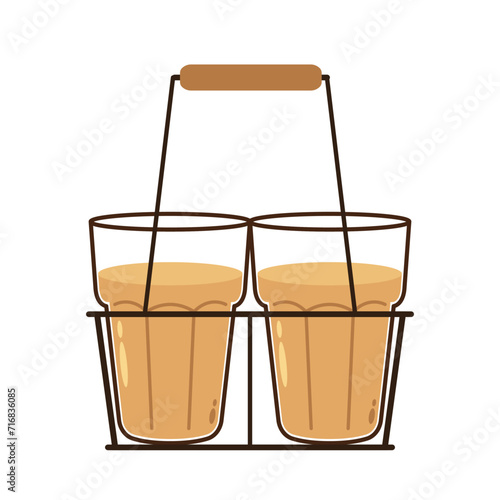 Indian hot drink vector. Indian chai icon. Chai is Indian drink. Kerala tea shop illustration vector eps. Indian Kerala roadside. Kerala tea shop line drawing. Kerala Old.