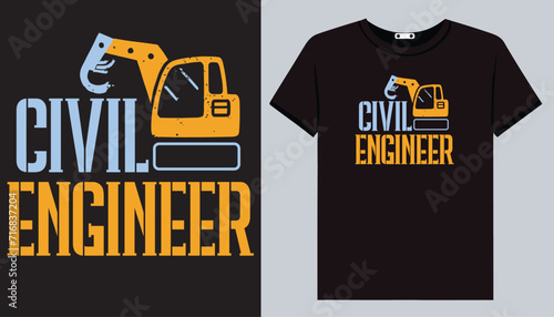 Civil Engineer t-shirt design, engineering construction