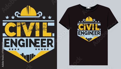 Civil Engineer t-shirt design, engineering construction