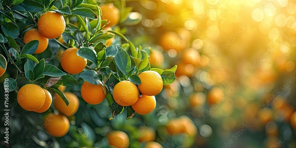 Orange fruit symbol of food from tree organic and healthy leaves whispering tales in garden juicy essence of agriculture fresh citrus ripening in nature lap tangerine hues blending with green growth