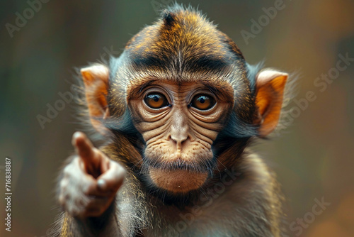 Wallpaper Mural Monkey pointing a finger