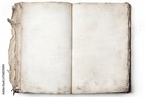 Ancient Old book isolated on white background