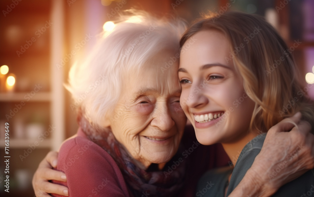 Tender image portraying a senior woman finding support and comfort Tender image portraying a senior woman finding support and comfort