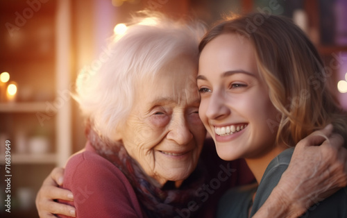 Tender image portraying a senior woman finding support and comfort