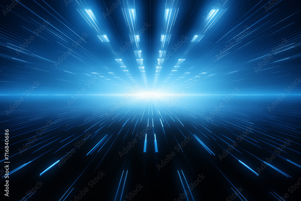 Obraz premium perspective grid line up and down radial lighting Effect