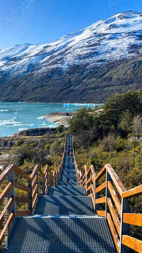 road with stairs perito moreno glacier