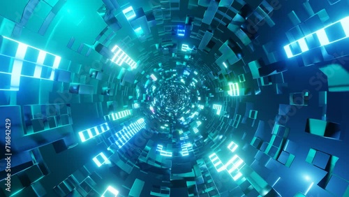 4K ループアニメーション トンネル疾走 Infinite Tunnel Loop Motion