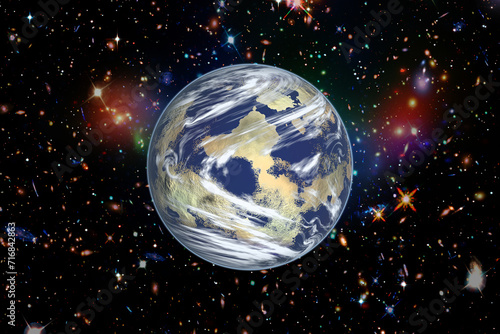 Magnificent earth in outer space. The elements of this image furnished by NASA.