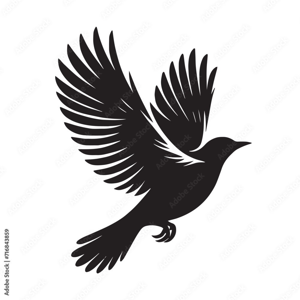 Fototapeta premium Flying birds silhouettes on white background.