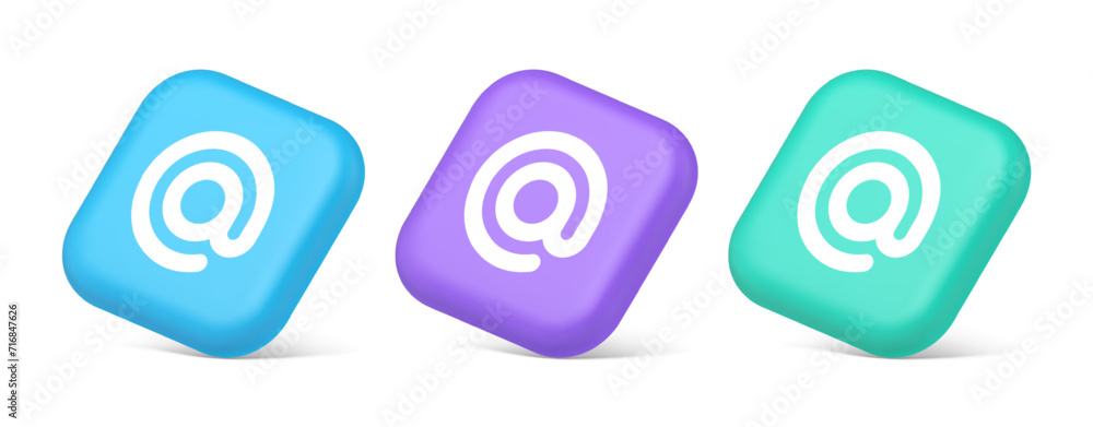 Email address digital symbol button internet chatting cyberspace communication 3d isometric icon Email address digital symbol button internet chatting cyberspace communication 3d isometric icon