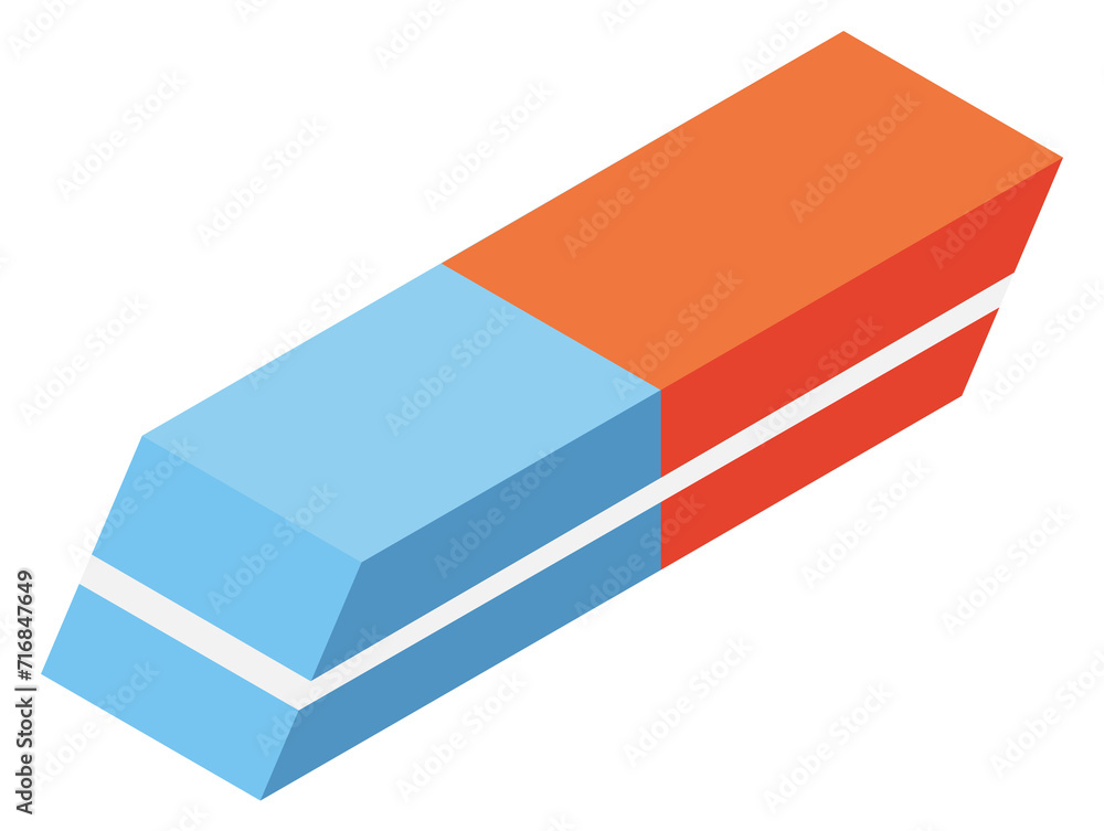 Eraser isometric color icon. School supply symbol Eraser isometric color icon. School supply symbol