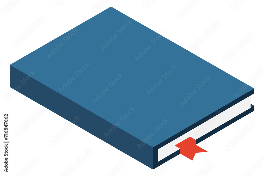 Hardcover book isometric icon. Reading and knowledge symbol - obrazy, fototapety, plakaty 