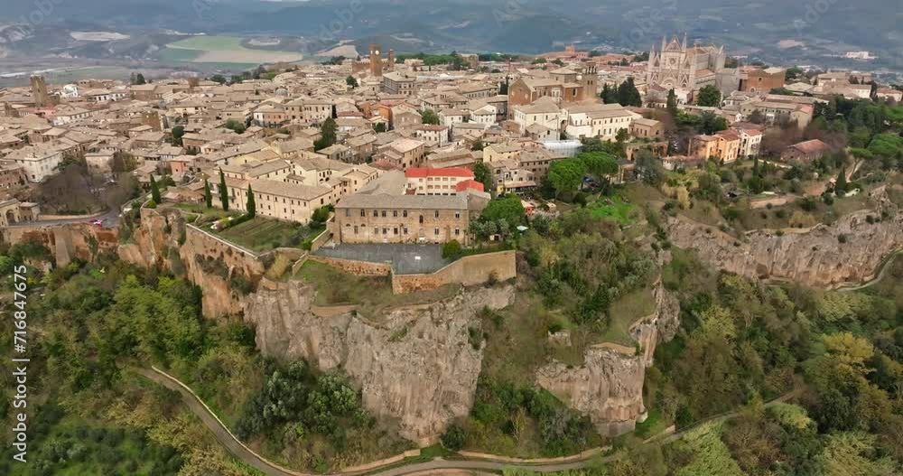 Above the Beauty: Aerial Views of Orvieto, Italy - Capturing the Charm of Narrow Touristic Streets. High quality 4k footage Above the Beauty: Aerial Views of Orvieto, Italy - Capturing the Charm of Narrow Touristic Streets. High quality 4k footage