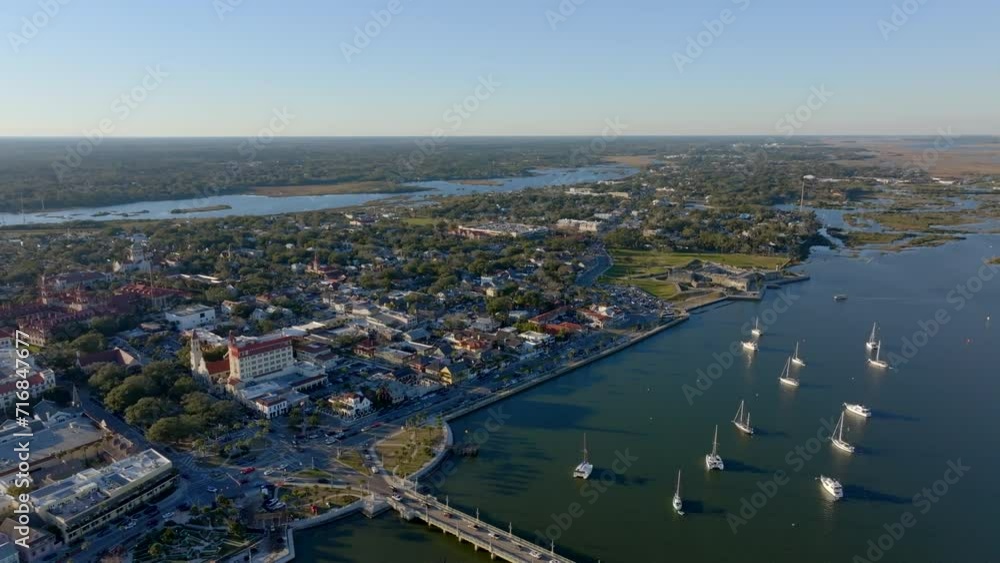Aerial hyperlapse video Castillo de San Marcos Spanish fort St Augustine Florida USA Aerial hyperlapse video Castillo de San Marcos Spanish fort St Augustine Florida USA