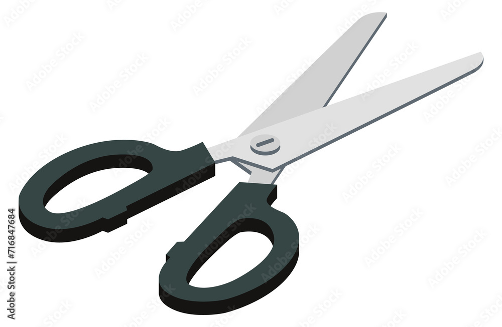 Scissors icon. Paper cut tool isometric symbol Scissors icon. Paper cut tool isometric symbol