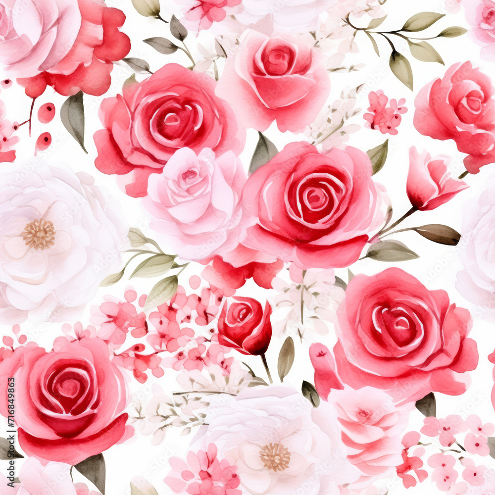 a set of watercolor red rose flowers and leaves a set of watercolor red rose flowers and leaves