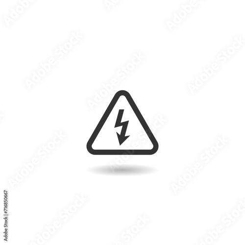 High voltage sign icon with shadow Free Download High voltage sign icon with shadow - GFXLoad