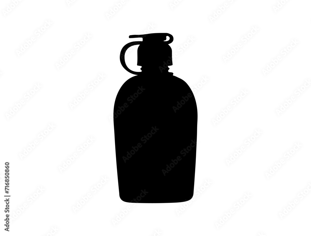 Water bottle silhouette vector art white background Water bottle silhouette vector art white background