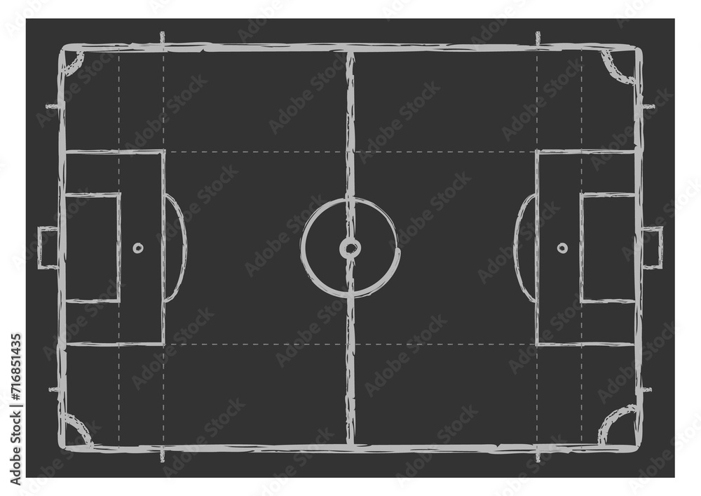Soccer field scheme. Football game top view