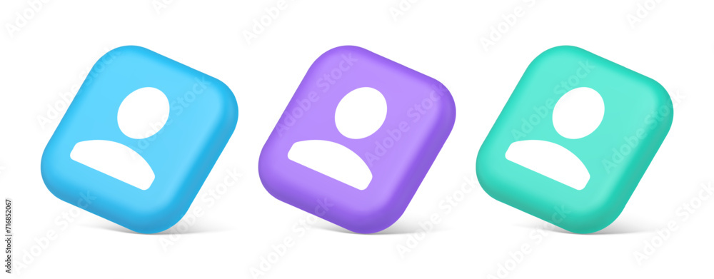 User person human contact button cyberspace account information web app 3d realistic isometric icon User person human contact button cyberspace account information web app 3d realistic isometric icon