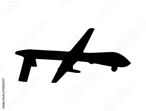 Military drone silhouette vector art