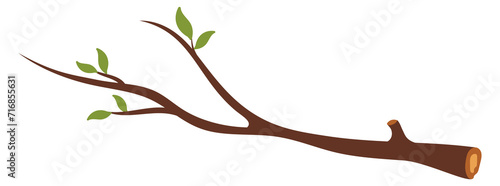 Tree branch icon. Cartoon nature forest plant