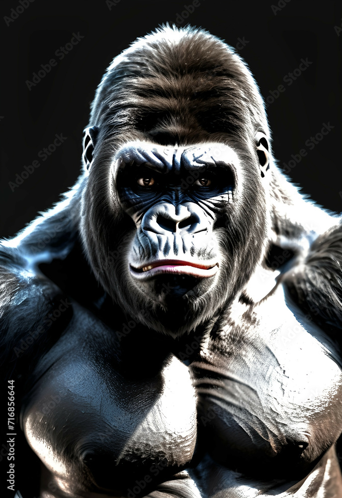 Gorilla mammal animal face , black white wildlife Gorilla mammal animal face , black white wildlife