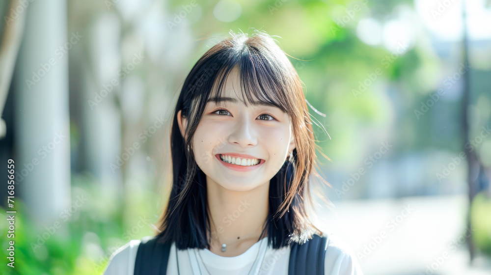 清楚な雰囲気の日本の大学生 清楚な雰囲気の日本の大学生