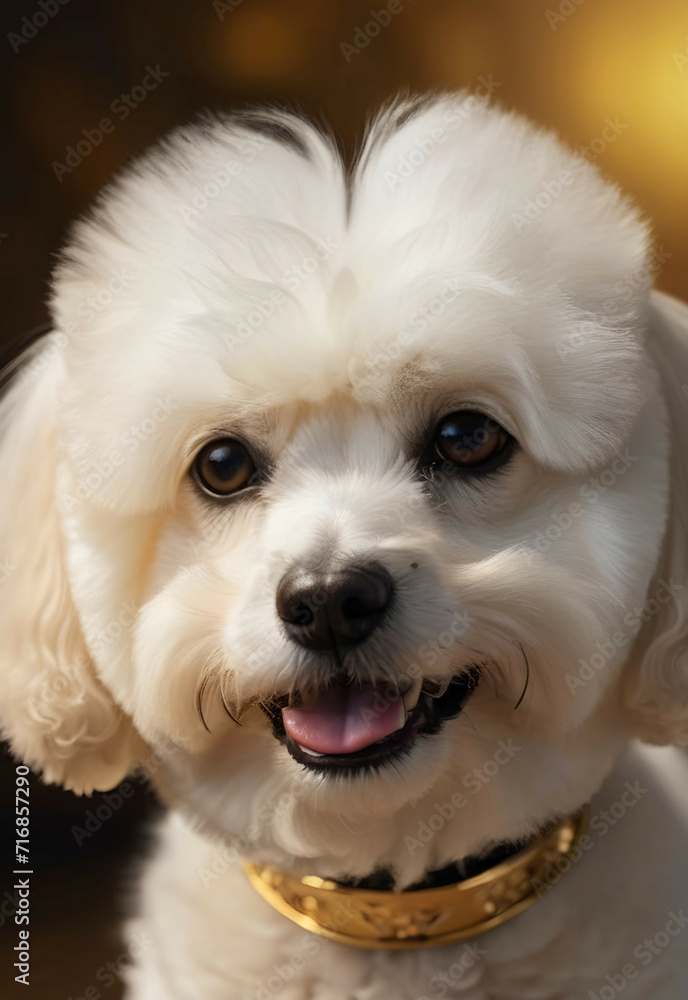 imperial White Bichon dog King , pet costume vintage animal